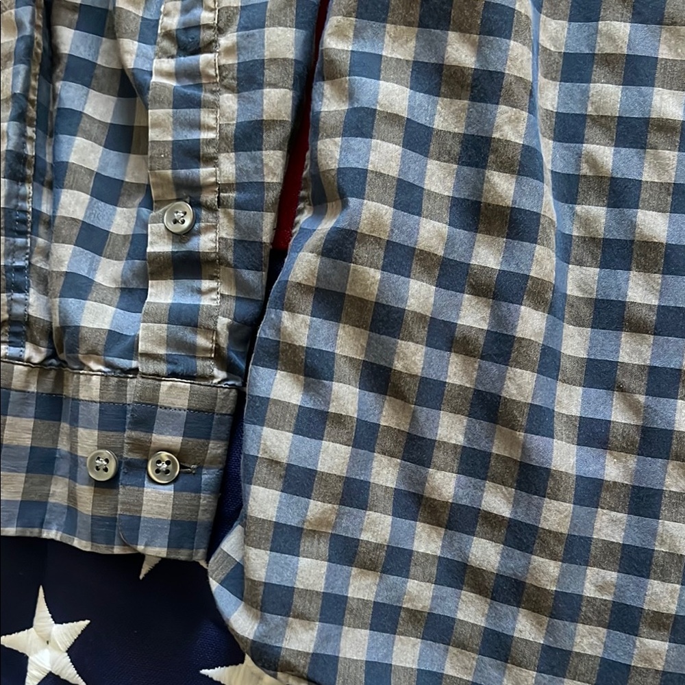 Checkered Blue and Grey Button-Up Shirt - Picture 13 of 15